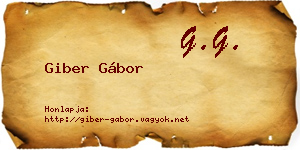 Giber Gábor névjegykártya