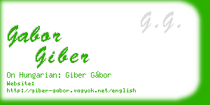 gabor giber business card