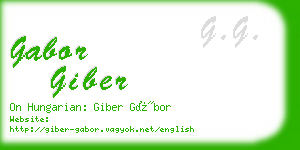 gabor giber business card